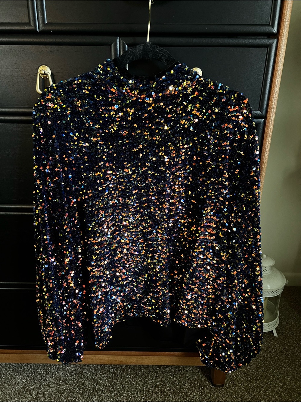 Eloquii Black Sequin Long-Sleeve Top